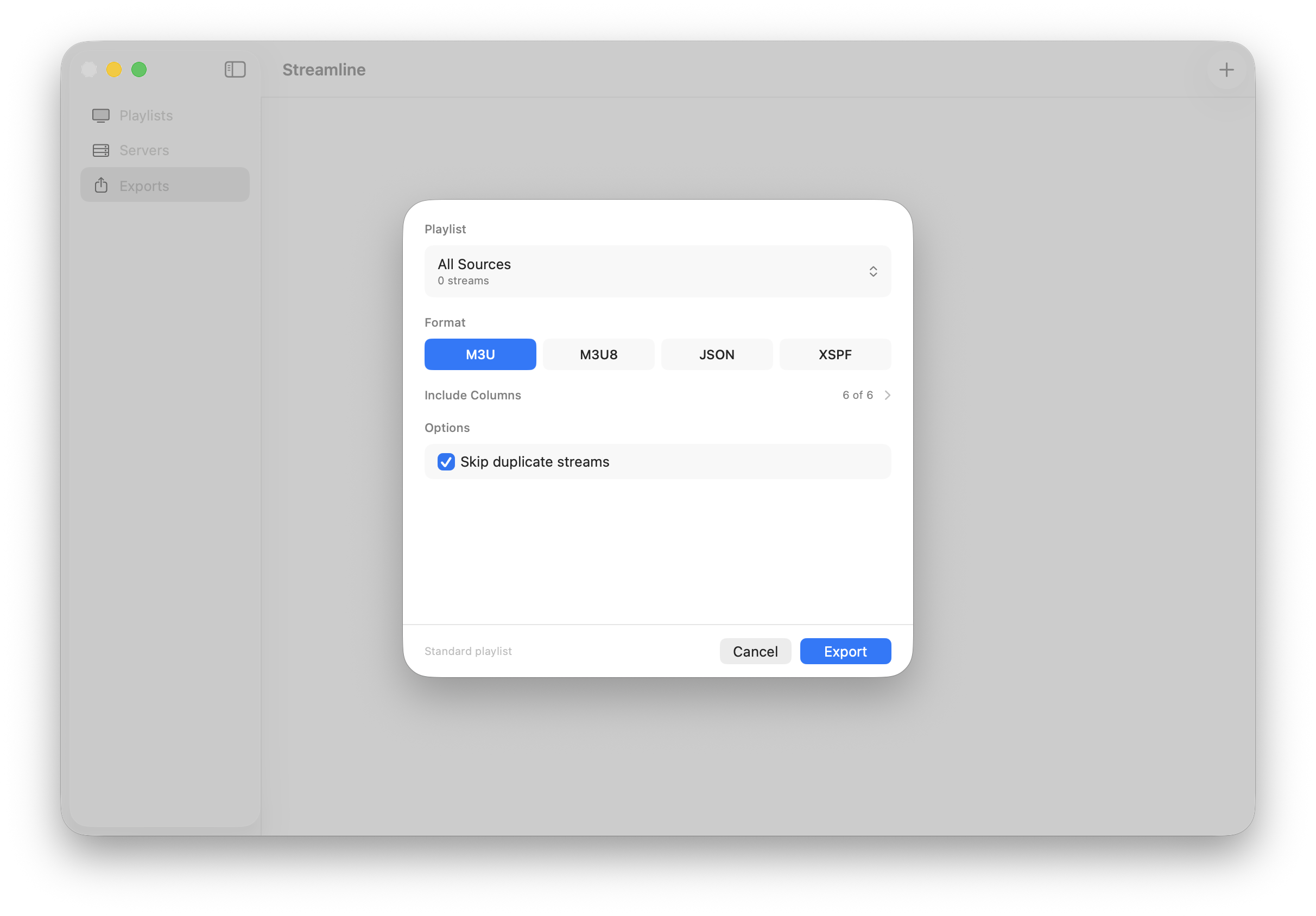 Export your playlist
