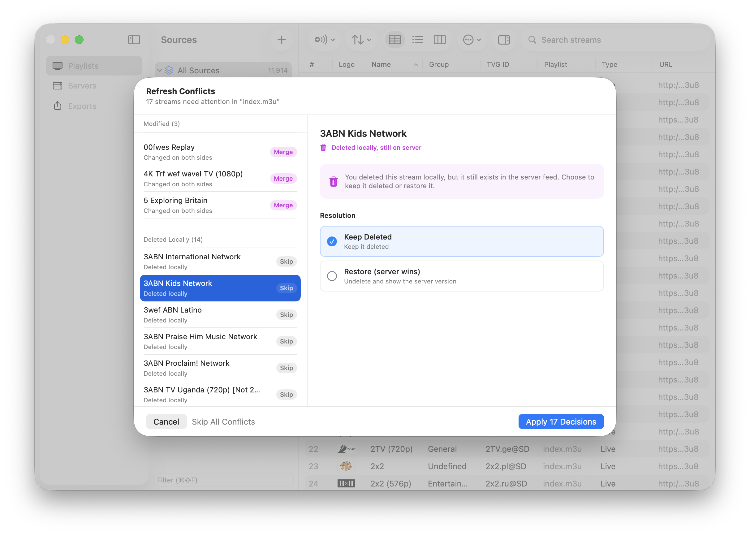 Smart refresh conflict resolution